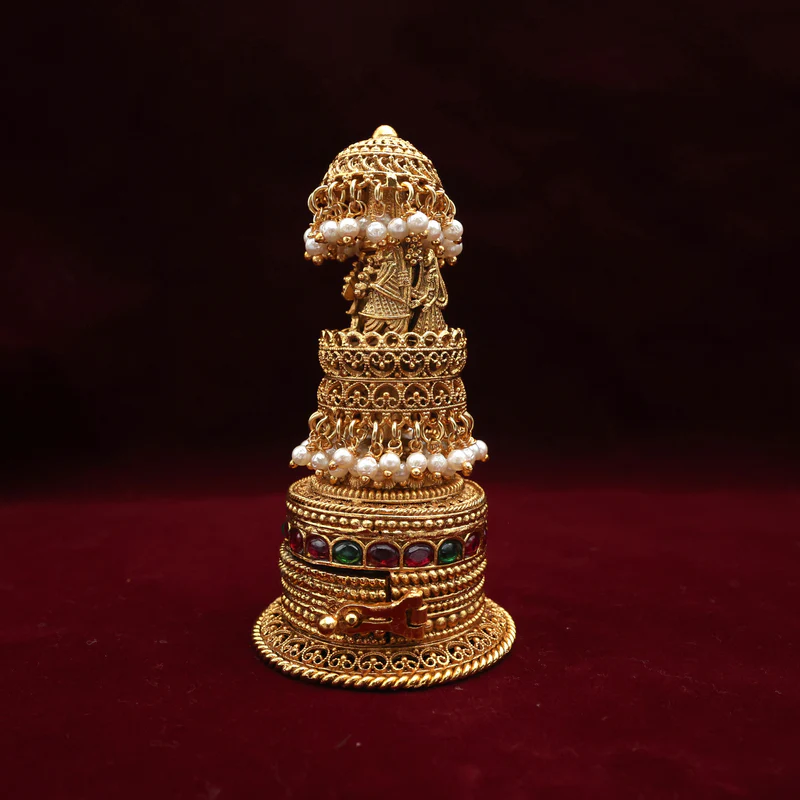 Antique Gold Kemp Royal Wedding Barat Kumkum Box